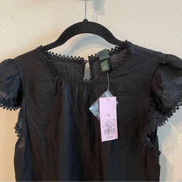 Wild Fable Women's Flutter Short Sleeve Trapeze Dress (Black,M) - Picture 5 of 11